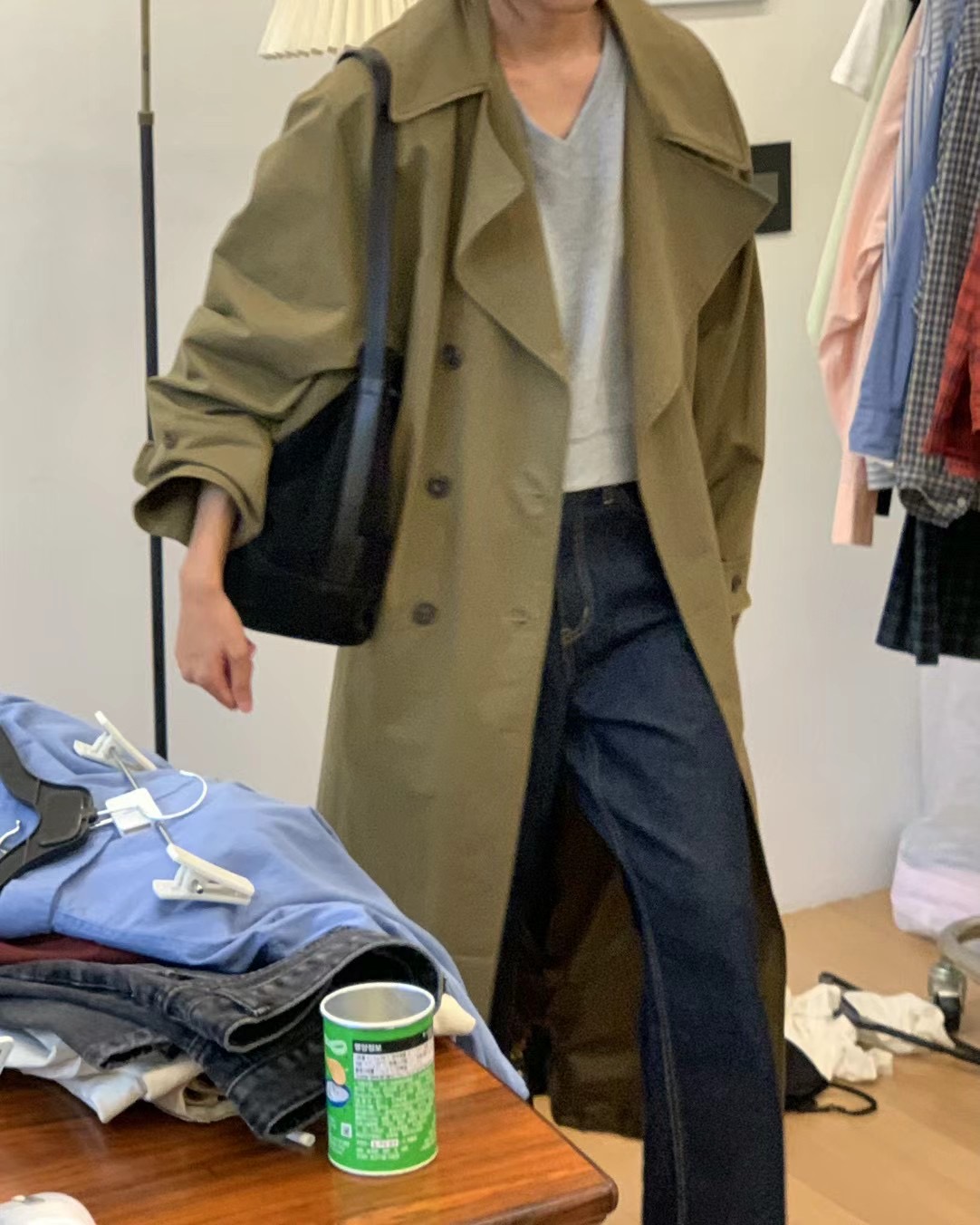 SALTWEATHER韓國直郵東大門代購女裝新品職業推薦休閑長款風衣SALTWEATHER長款風衣