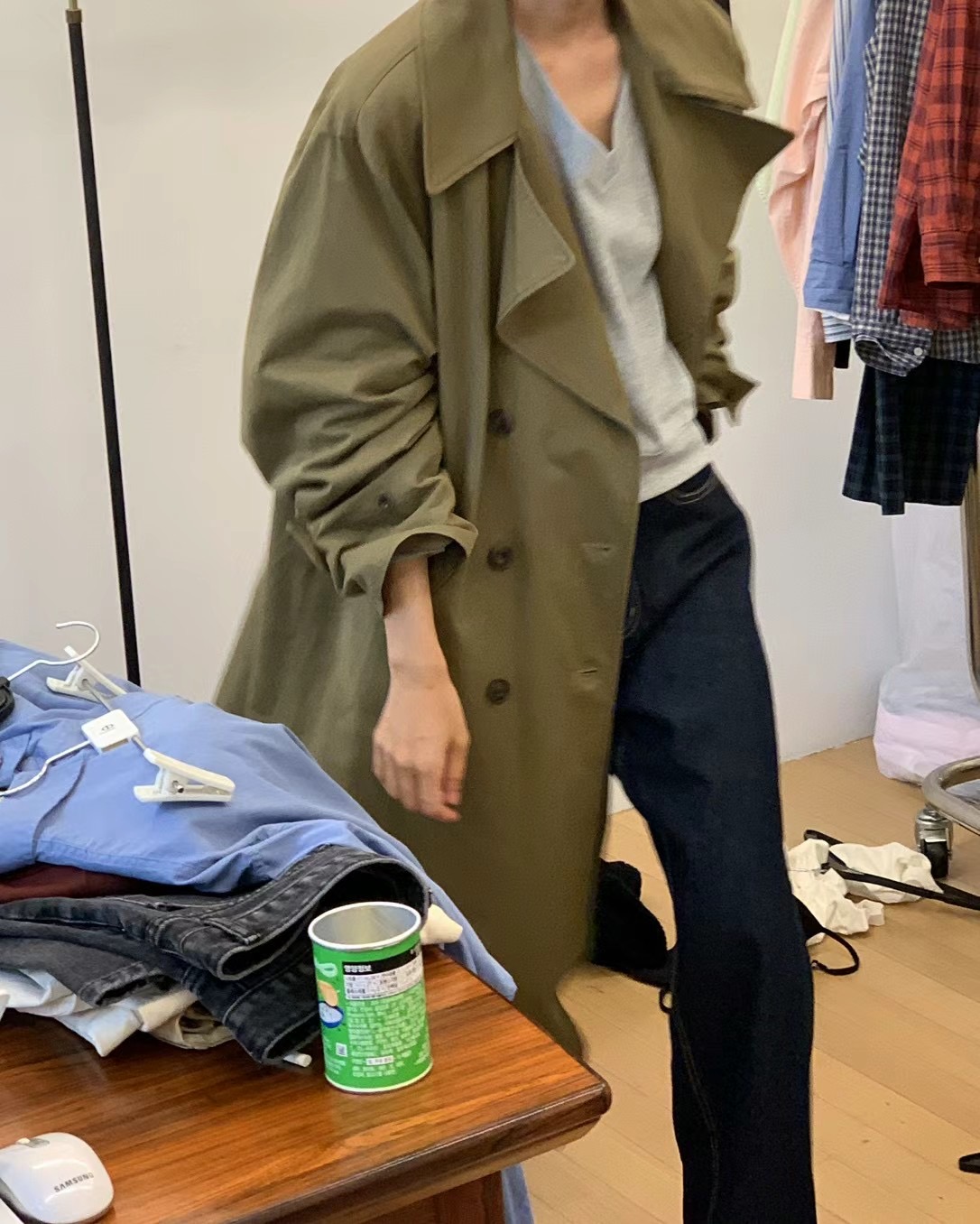 SALTWEATHER韓國直郵東大門代購女裝新品職業推薦休閑長款風衣SALTWEATHER長款風衣