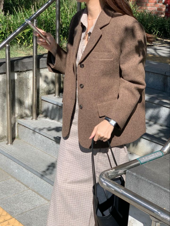 LA MUETTE/JAMIESTONE直郵韓國代購女裝新款熱賣連衣裙格紋羅紋FLAT GARDEN/LA MUETTE/JAMIESTONE連衣裙