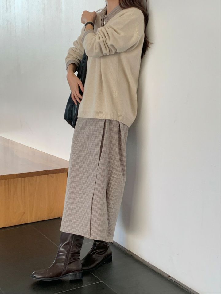 LA MUETTE/JAMIESTONE直郵韓國代購女裝新款熱賣連衣裙格紋羅紋FLAT GARDEN/LA MUETTE/JAMIESTONE連衣裙