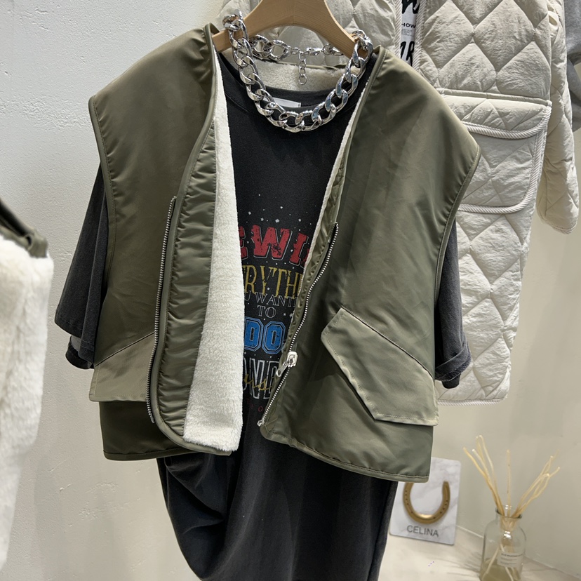 CELI-533-NA韓國直郵女裝新品推薦馬甲兩面穿短款雙面CELI_NA馬甲