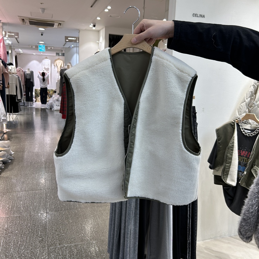 CELI-533-NA韓國直郵女裝新品推薦馬甲兩面穿短款雙面CELI_NA馬甲圖色1