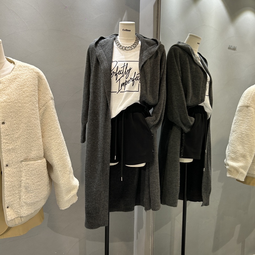 CELI-533-NA韓國直郵東大門代購女裝新品職業長款風衣開衫連帽CELI_NA長款風衣