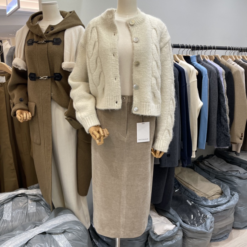 NOTTINGHAM韓國直郵東大門實拍女裝新品人氣24秋冬毛衣開衫NOTTINGHAM毛衣