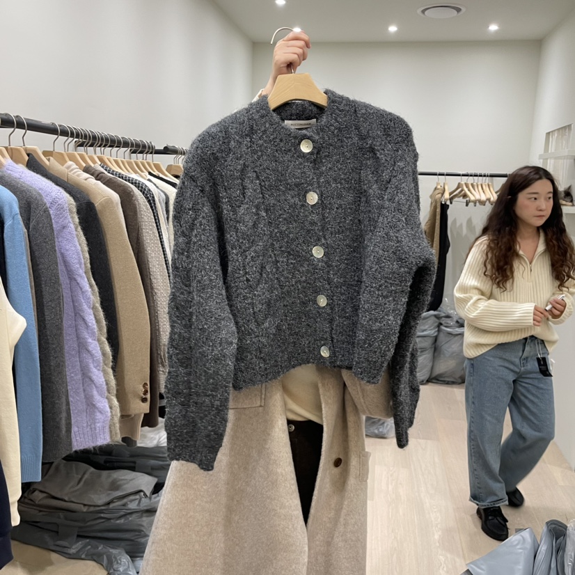 NOTTINGHAM韓國直郵東大門實拍女裝新品人氣24秋冬毛衣開衫NOTTINGHAM毛衣圖色2