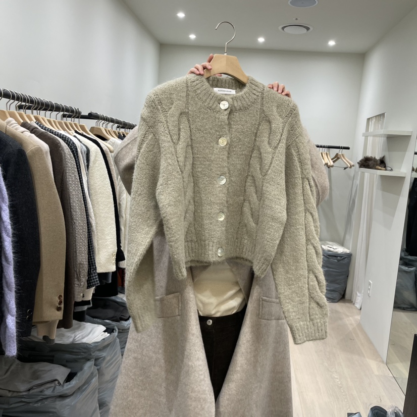 NOTTINGHAM韓國直郵東大門實拍女裝新品人氣24秋冬毛衣開衫NOTTINGHAM毛衣圖色4