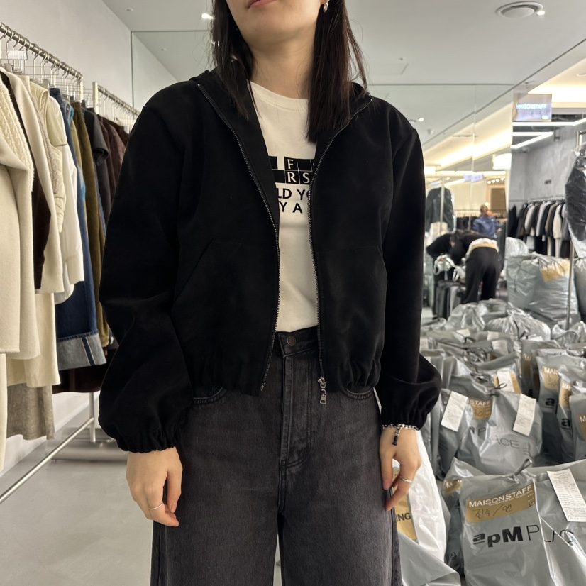 MAISONSTAFF/LE SMOKING韓國直郵東大門實拍女裝新款真品夾克拉鏈兜帽MAISONSTAFF夾克