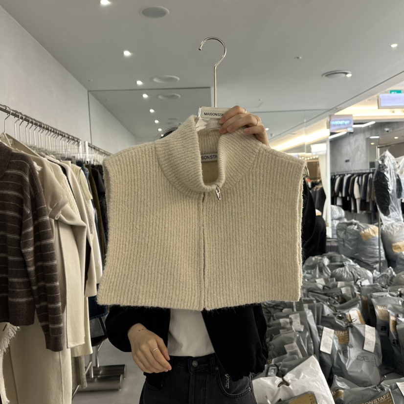 MAISONSTAFF/LE SMOKING韓國直郵東大門代購女裝新品休閑假領拉鏈MAISONSTAFF/DOUBLE STANDARD假領圖色2