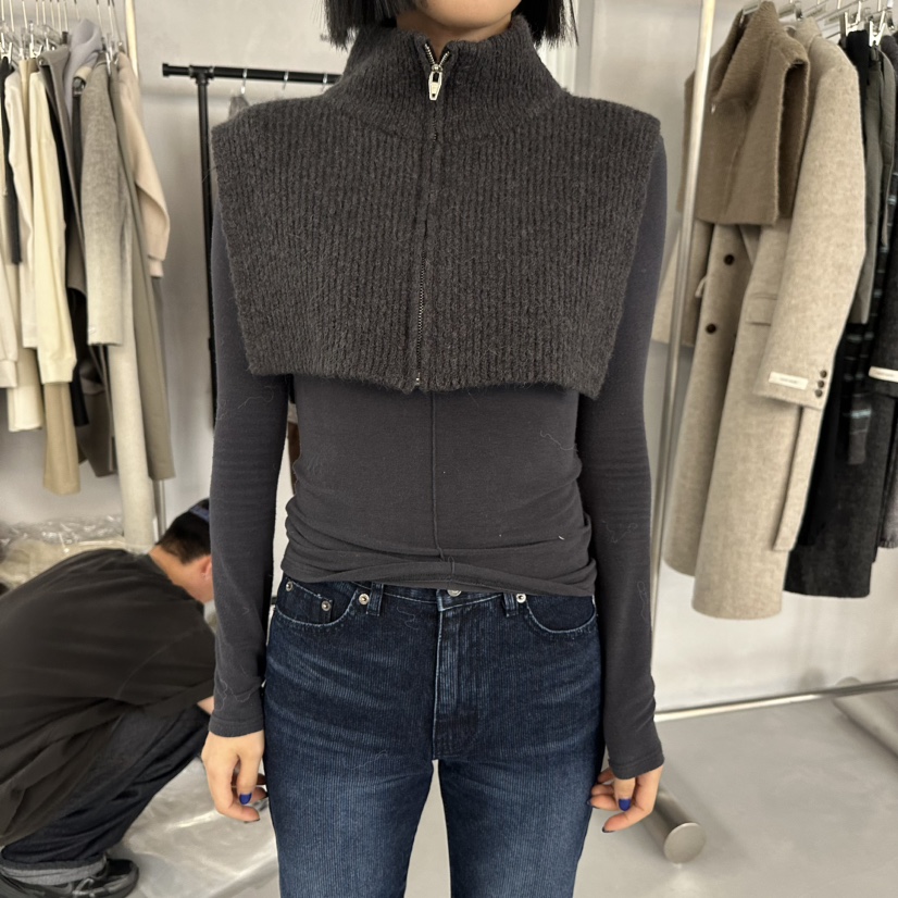 MAISONSTAFF/LE SMOKING韓國直郵東大門代購女裝新品休閑假領拉鏈MAISONSTAFF/DOUBLE STANDARD假領圖色3