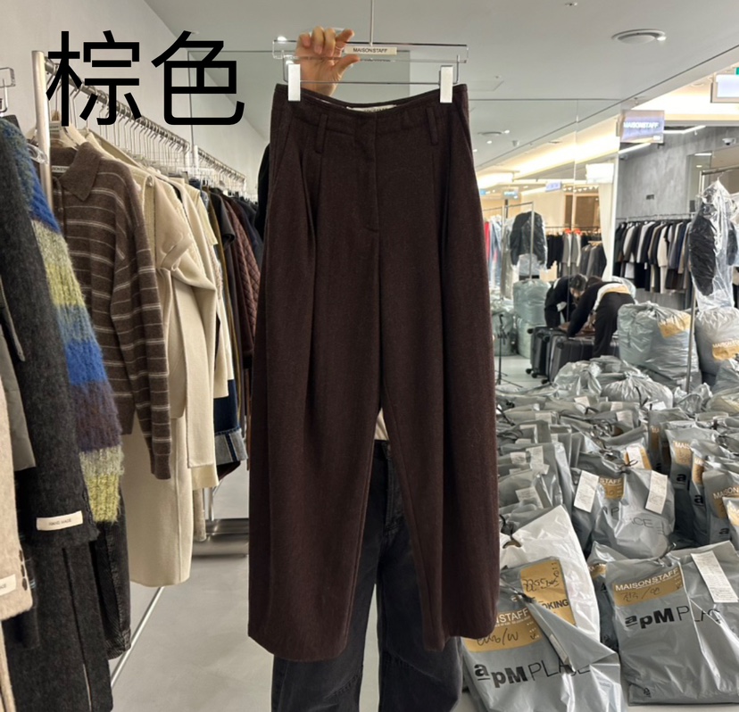MAISONSTAFF/LE SMOKING韓國直郵東大門實拍女裝新品24秋冬休閑褲MAISONSTAFF休閑褲圖色1