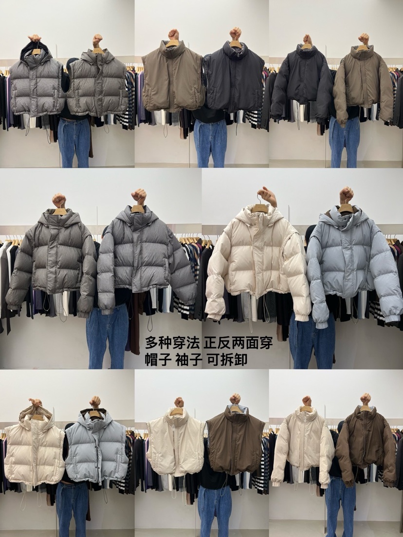 Special韓國直郵東大門實拍女裝新品職業短款羽絨服可拆卸兩面穿雙面鴨絨SPECIAL短款羽絨服