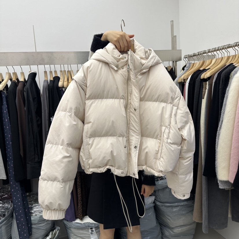 Special韓國直郵東大門實拍女裝新品職業短款羽絨服可拆卸兩面穿雙面鴨絨SPECIAL短款羽絨服
