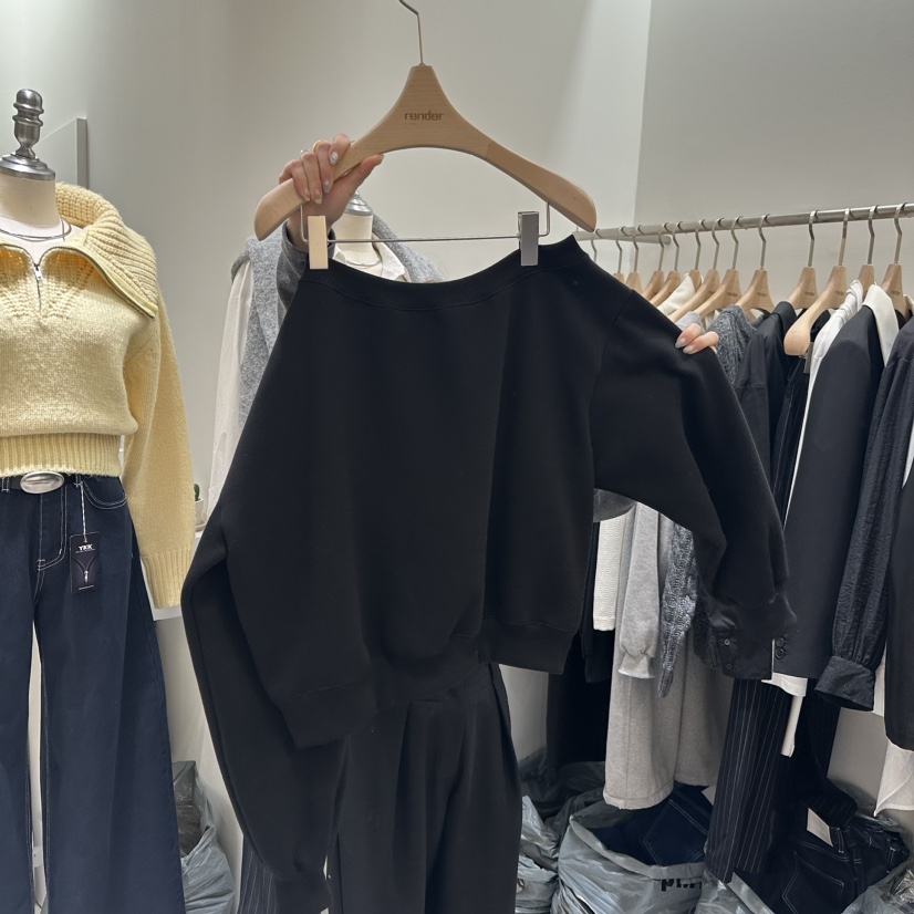 render韓國直郵東大門實拍女裝新款真品休閑熱賣人氣24秋冬衛衣RENDER衛衣圖色2