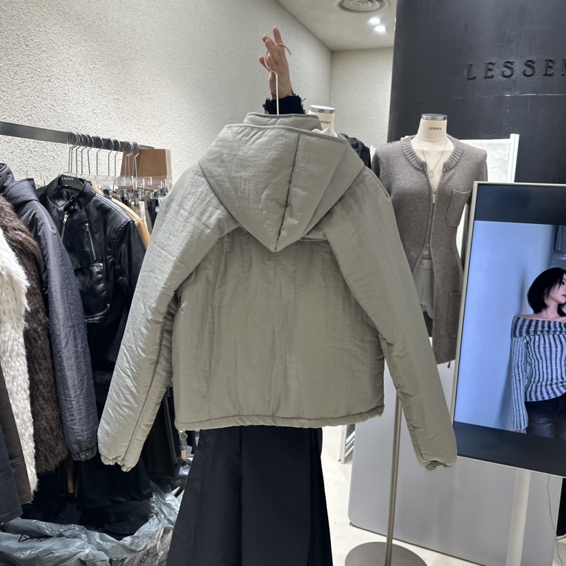 LESSEN直郵韓國代購女裝新品熱賣真品24秋冬推薦短款棉服CLAFO短款棉服