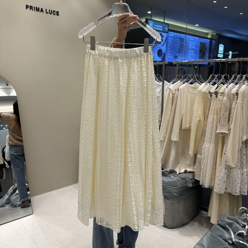 CHARLOTTE直郵韓國代購女裝新款推薦人氣時尚熱賣24秋冬長裙蕾絲CHARLOTTE長裙