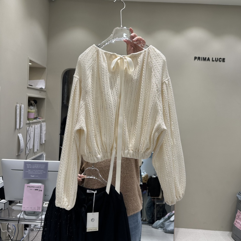 CHARLOTTE韓國直郵東大門實拍女裝新品熱賣24秋冬襯衫蕾絲衫CHARLOTTE襯衫/蕾絲衫