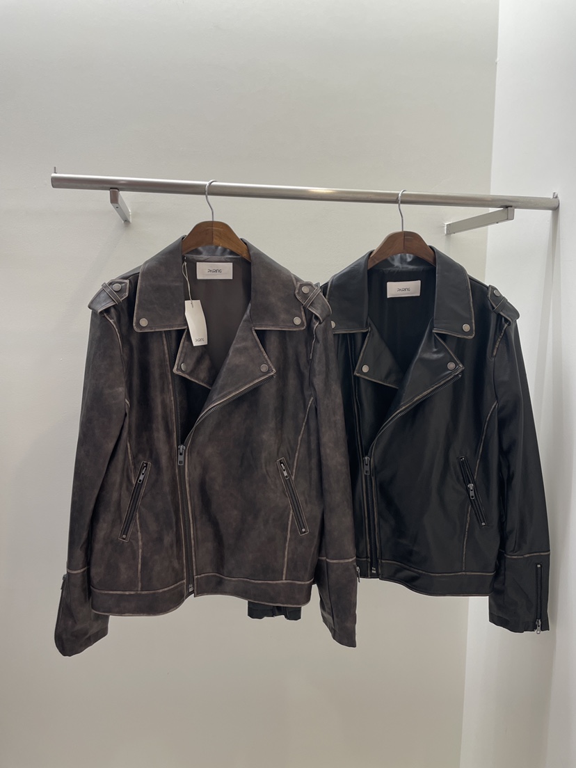 PAIRING韓國直郵東大門代購女裝新品熱賣職業時尚24秋冬皮衣PAIRING皮衣