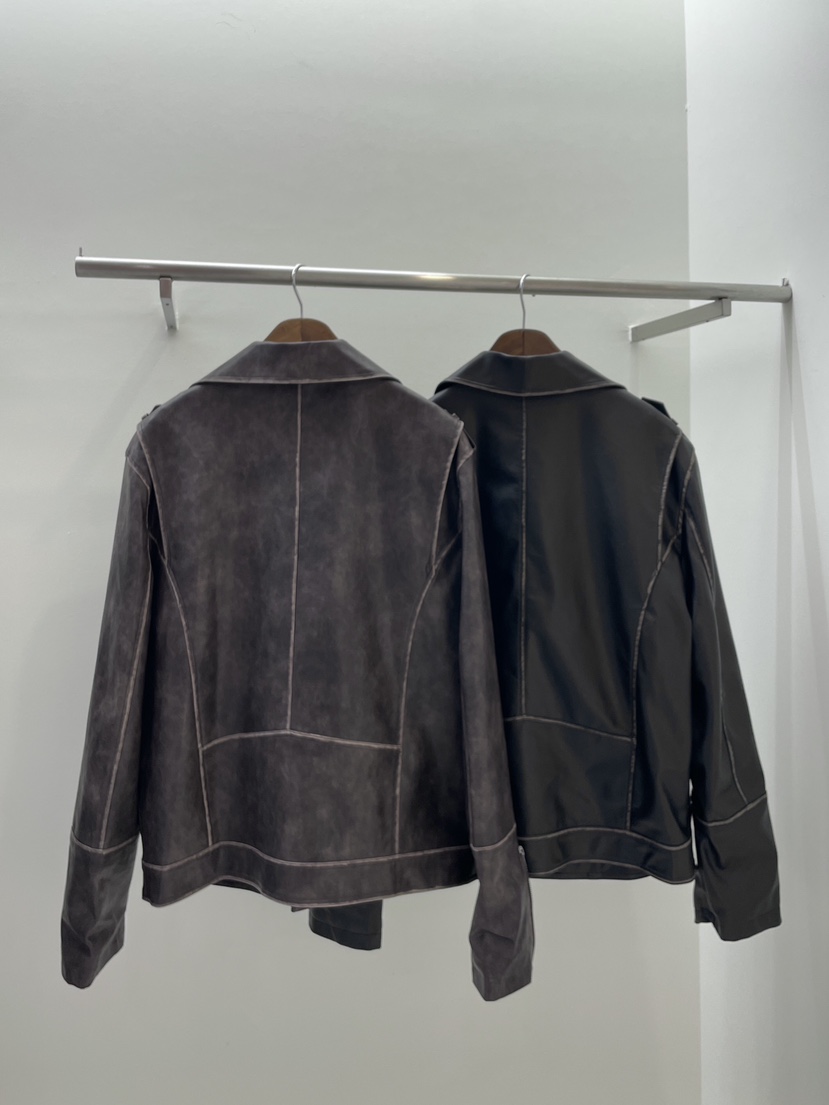 PAIRING韓國直郵東大門代購女裝新品熱賣職業時尚24秋冬皮衣PAIRING皮衣