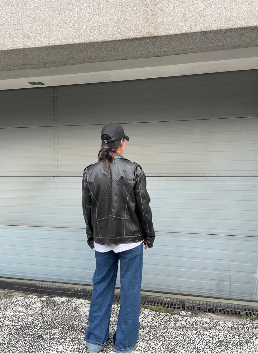 PAIRING韓國直郵東大門代購女裝新品熱賣職業時尚24秋冬皮衣PAIRING皮衣