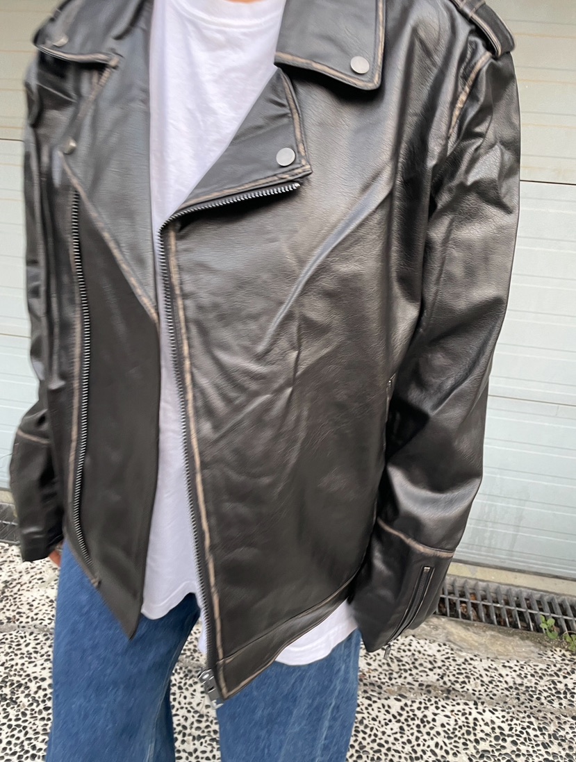 PAIRING韓國直郵東大門代購女裝新品熱賣職業時尚24秋冬皮衣PAIRING皮衣