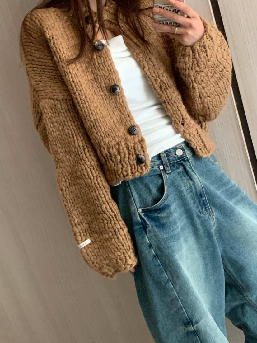 VIRKIN韓國直郵東大門實拍女裝新款時尚真品職業夾克手工針織VIRKIN夾克圖色2