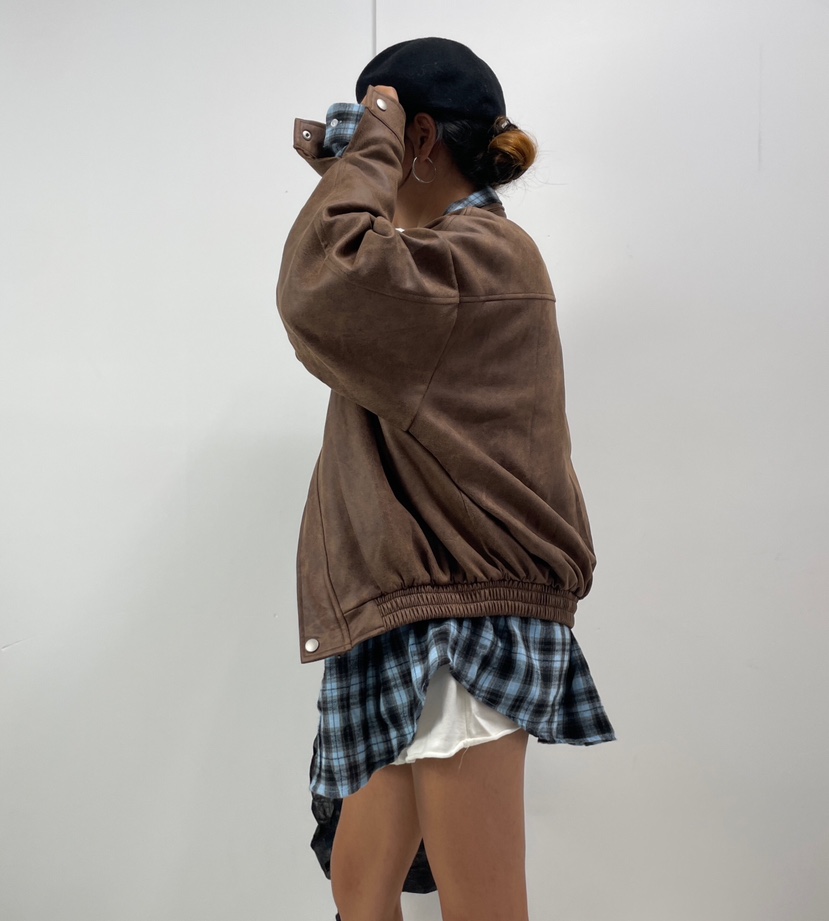 PAIRING韓國直郵東大門代購女裝新款真品職業熱賣皮衣絨面革PAIRING皮衣