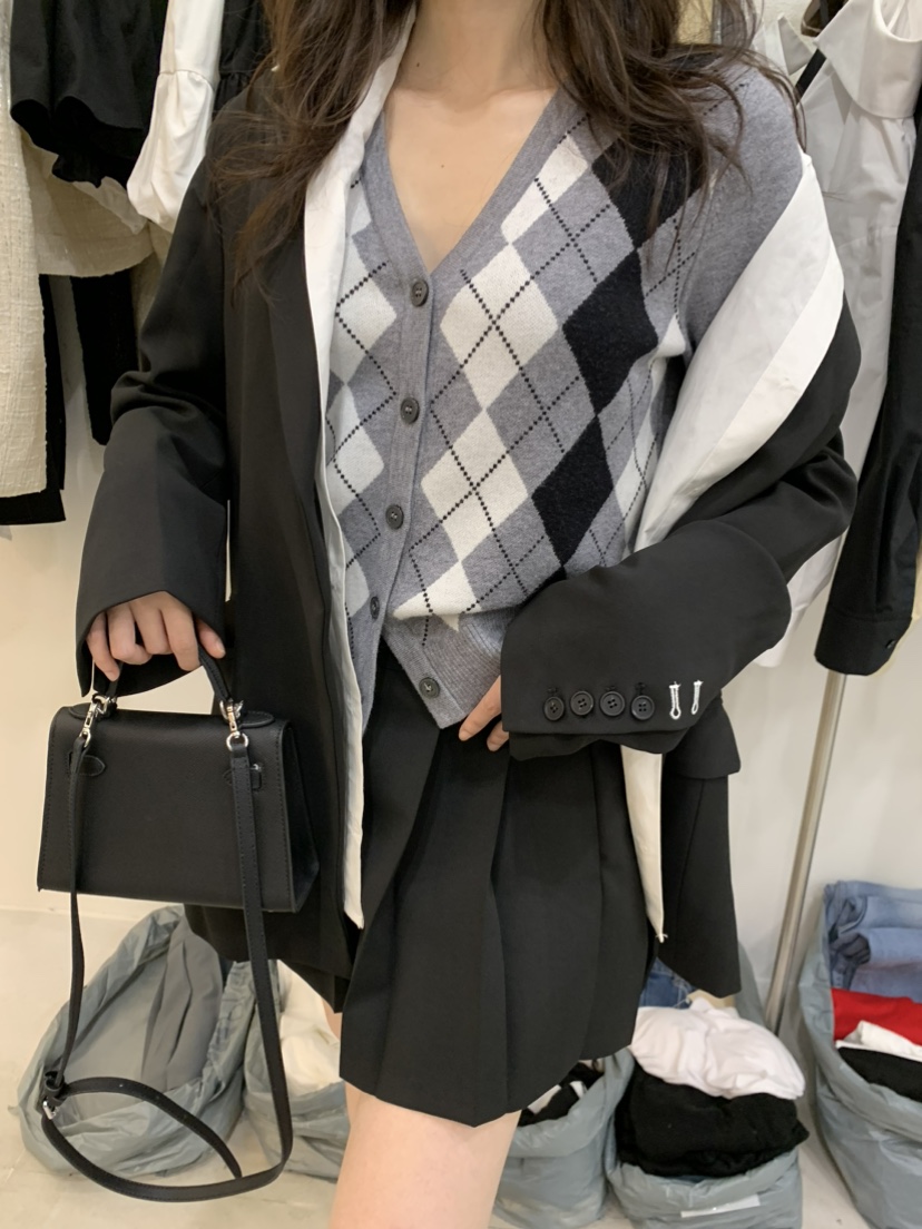 BANI BLUBH韓國直郵東大門代購女裝新款熱賣職業24秋冬短裙百褶BANI BLUSH短裙