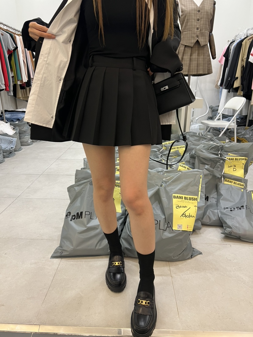 BANI BLUBH韓國直郵東大門代購女裝新款熱賣職業24秋冬短裙百褶BANI BLUSH短裙
