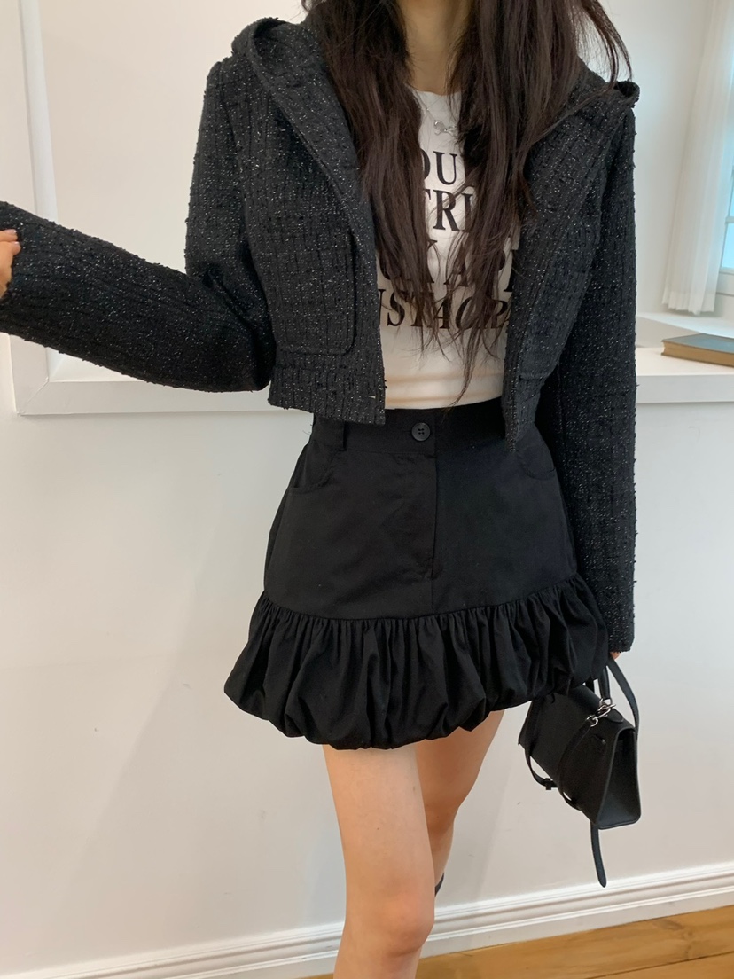 BANI BLUBH韓國直郵女裝新款時尚休閑推薦職業夾克花呢兜帽BANI BLUSH夾克