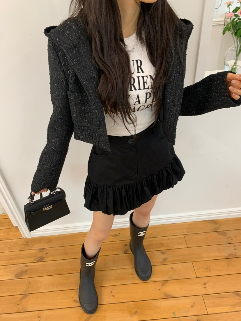 BANI BLUBH韓國直郵女裝新款時尚休閑推薦職業夾克花呢兜帽BANI BLUSH夾克