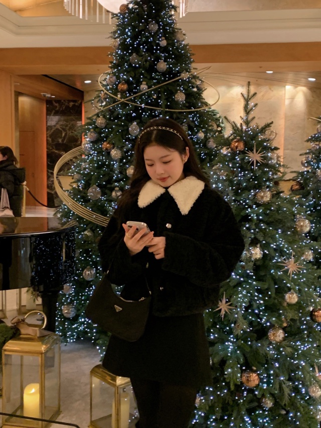 KIFF韓國直郵東大門代購女裝新款休閑24秋冬時尚夾克羊毛KIFF夾克