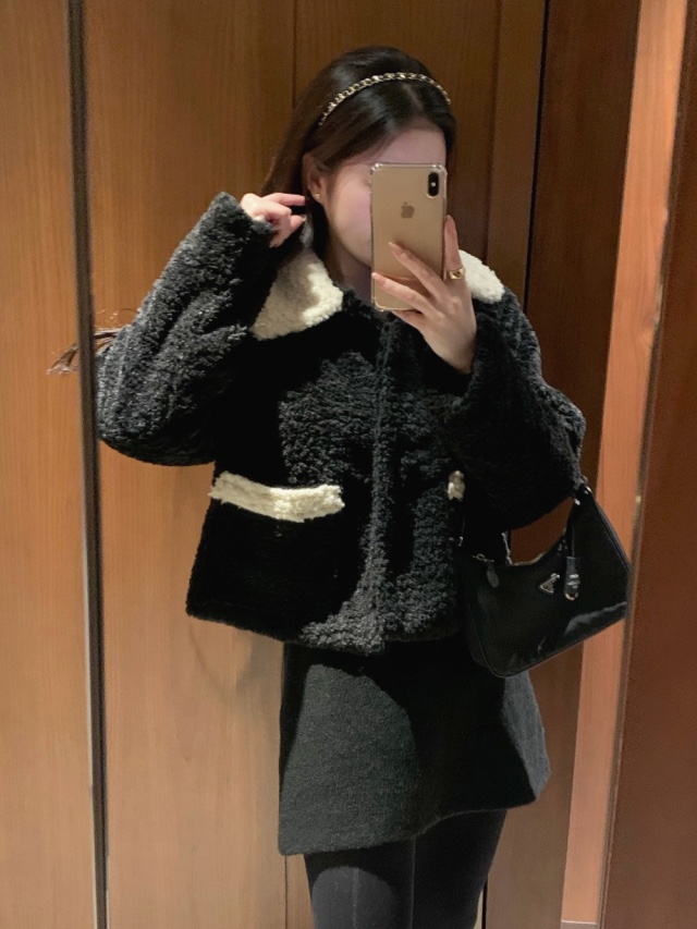 KIFF韓國直郵東大門代購女裝新款休閑24秋冬時尚夾克羊毛KIFF夾克