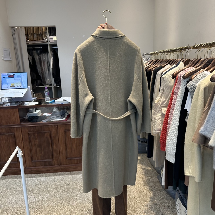 SONO de Soul直郵韓國代購女裝新品職業中長款大衣含腰繩SONO de Soul中長款大衣