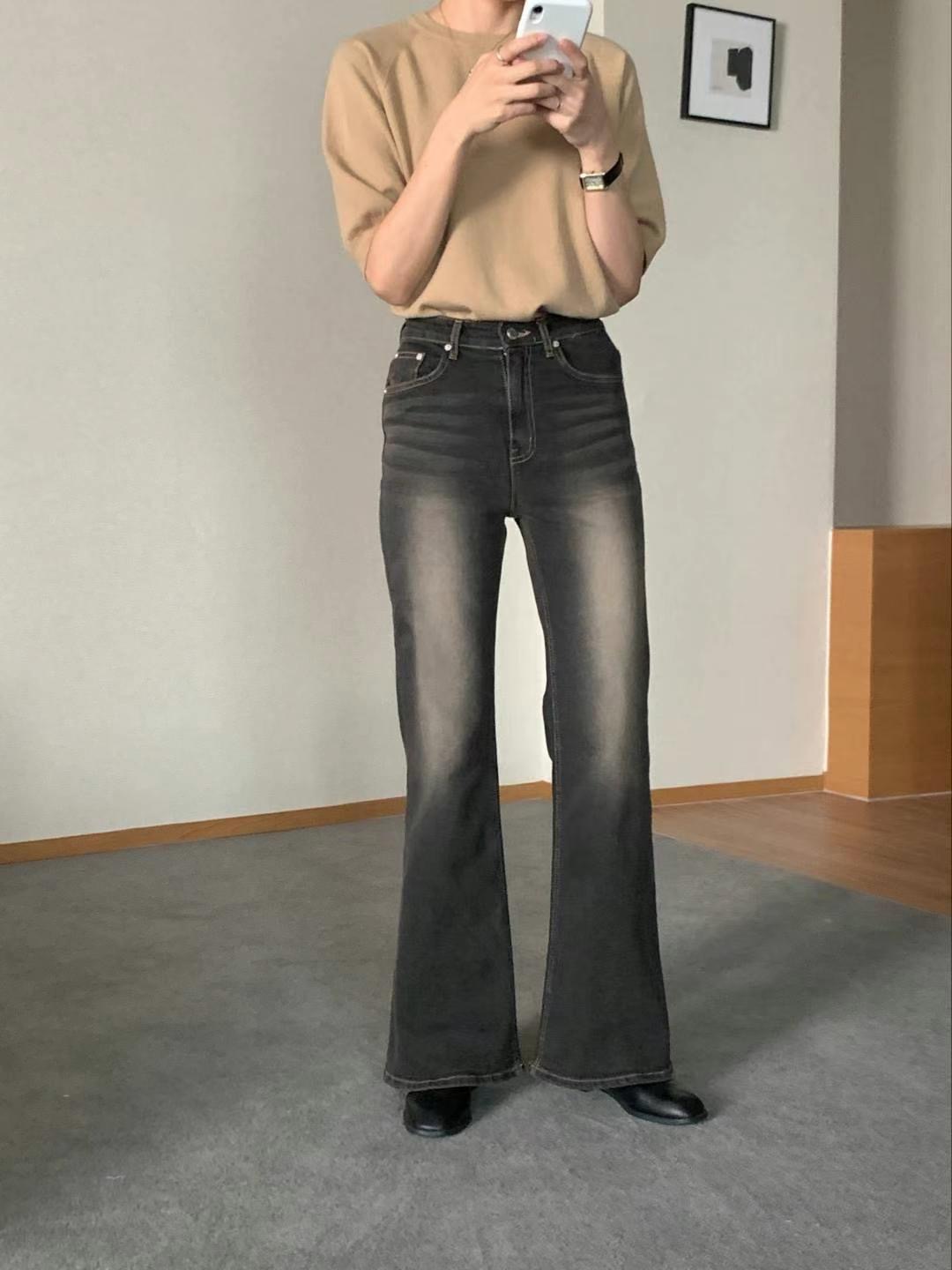 like core/COREBLUE韓國直郵女裝新品休閑推薦24秋冬牛仔褲like core/COREBLUE牛仔褲