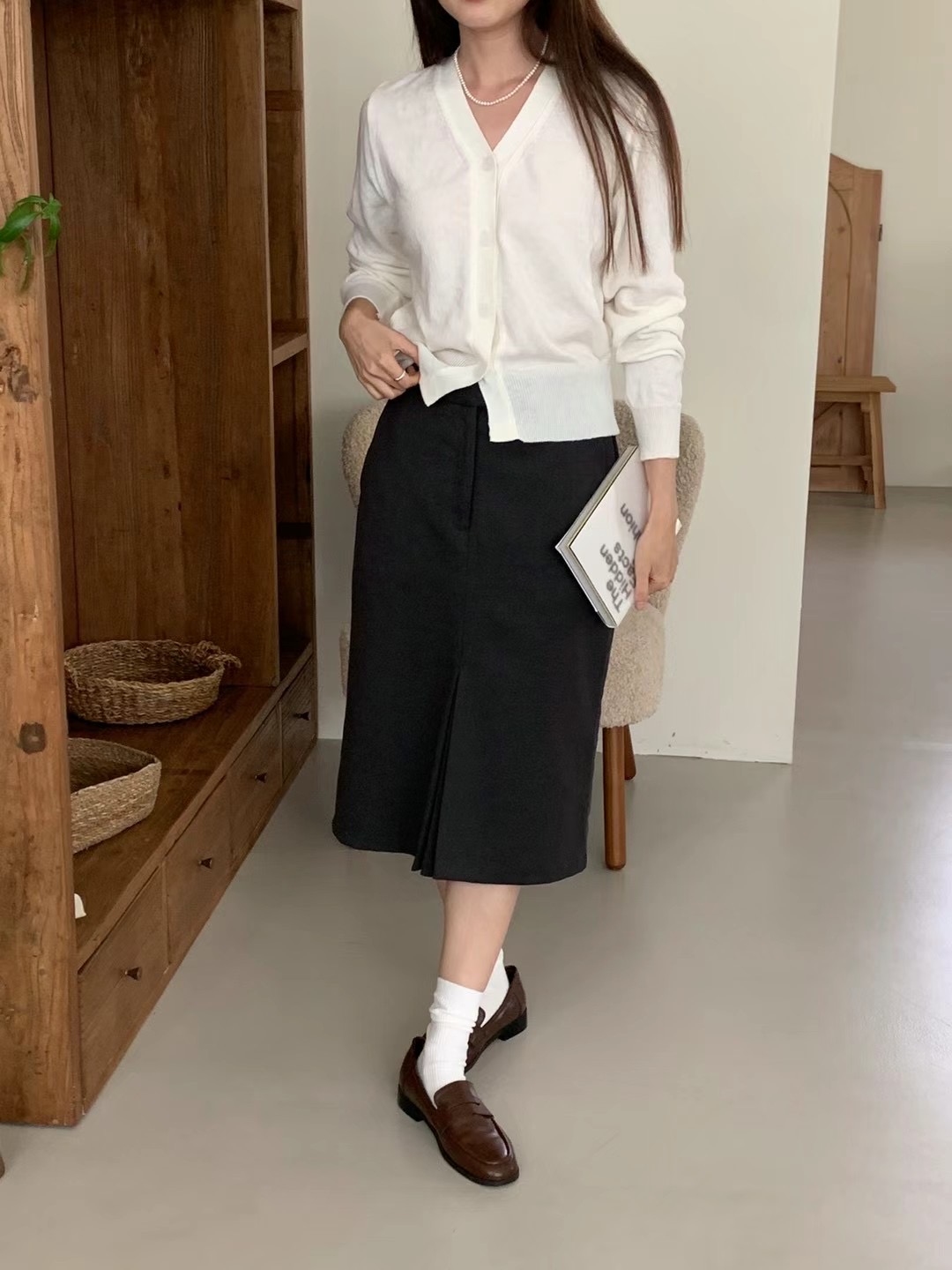 WEATHER韓國直郵東大門實拍女裝新品24秋冬針織衫羊毛開衫JOURNAL針織衫