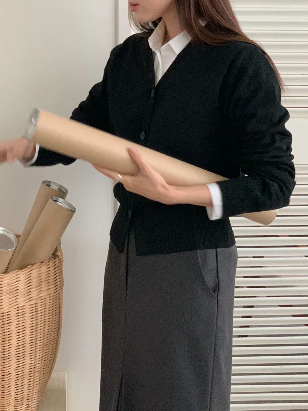 WEATHER韓國直郵東大門實拍女裝新品24秋冬針織衫羊毛開衫JOURNAL針織衫