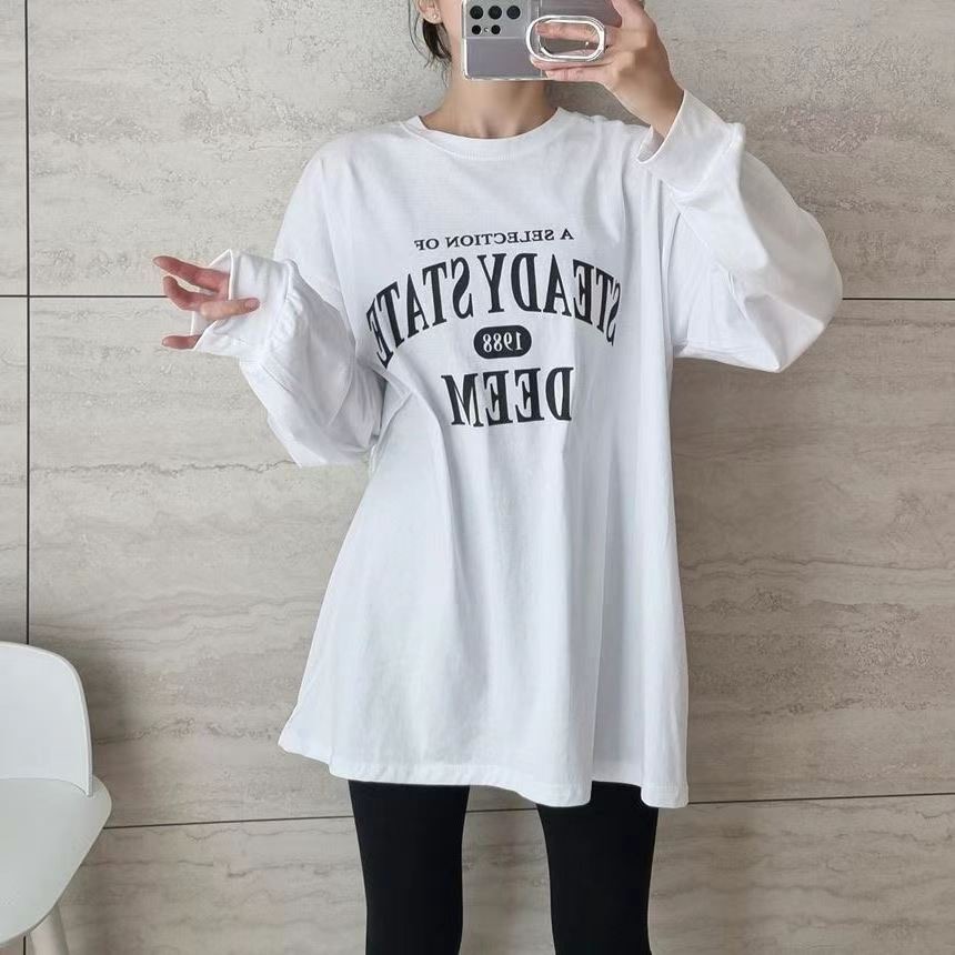 SNS韓國直郵女裝新品推薦人氣休閑職業真品24秋冬長袖T恤SNS長袖T恤