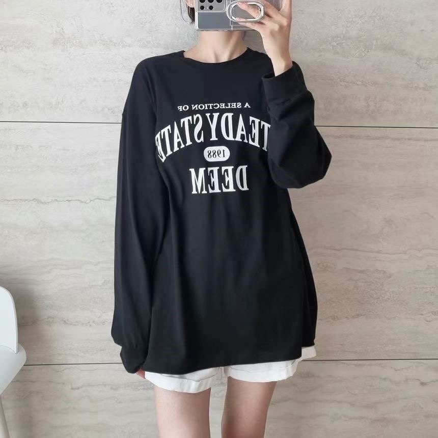 SNS韓國直郵女裝新品推薦人氣休閑職業真品24秋冬長袖T恤SNS長袖T恤圖色3