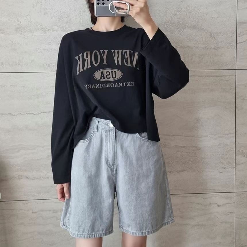 SNS韓國直郵東大門代購女裝新品職業休閑24秋冬人氣長袖T恤SNS長袖T恤