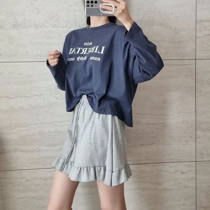 SNS韓國直郵東大門實拍女裝新品熱賣推薦真品24秋冬長袖T恤SNS長袖T恤