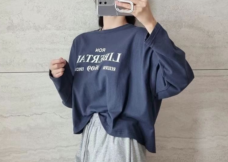 SNS韓國直郵東大門實拍女裝新品熱賣推薦真品24秋冬長袖T恤SNS長袖T恤圖色2