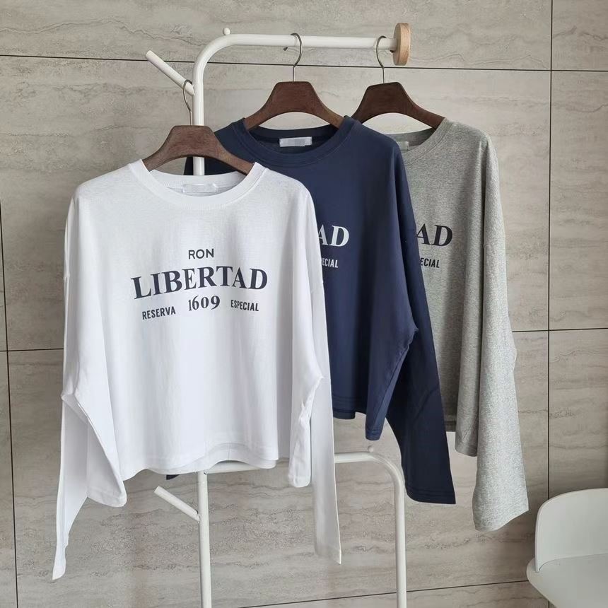 SNS韓國直郵東大門實拍女裝新品熱賣推薦真品24秋冬長袖T恤SNS長袖T恤圖色3左三色