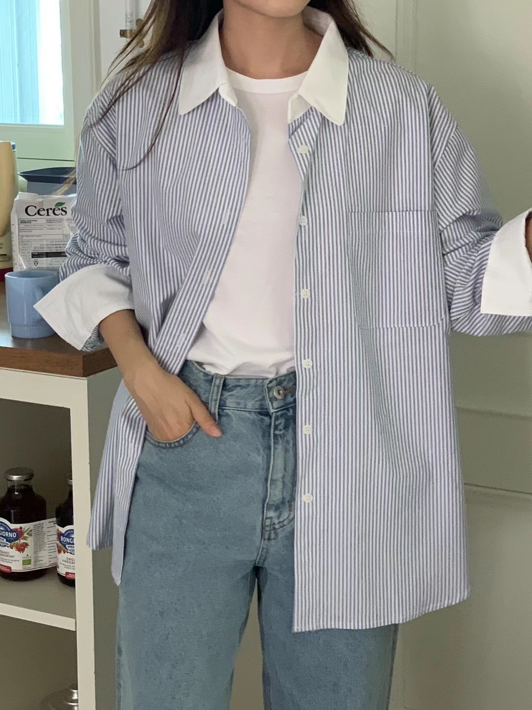 WEATHER韓國直郵東大門實拍女裝新品人氣24秋冬襯衫蕾絲衫JOURNAL-2件起襯衫/蕾絲衫圖色1