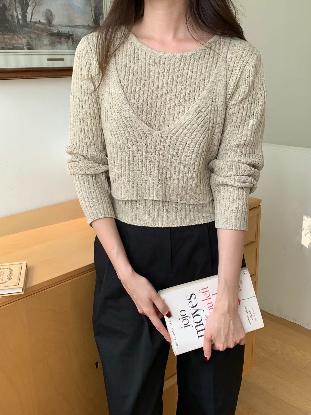 WEATHER直郵韓國代購女裝新款人氣職業時尚推薦熱賣套裝雙層JOURNAL-2件起套裝圖色2