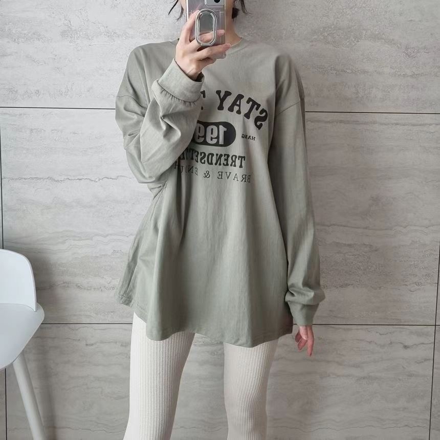 SNS韓國直郵東大門實拍女裝新品休閑推薦人氣24秋冬職業衛衣SNS衛衣圖色3