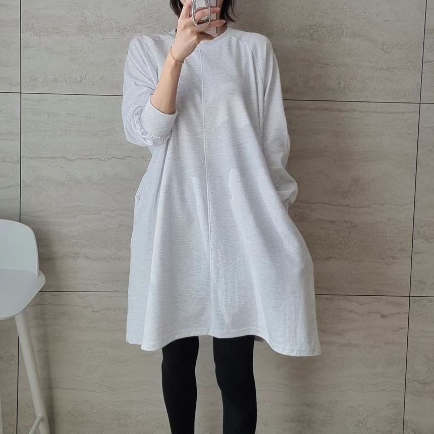 SNS直郵韓國代購女裝新品人氣時尚推薦24秋冬熱賣連衣裙口袋SNS連衣裙