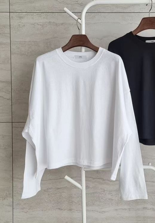 SNS韓國直郵東大門代購女裝新品熱賣休閑職業人氣長袖T恤短款SNS長袖T恤圖色4
