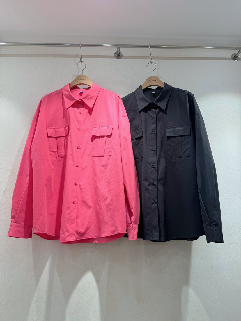 J.needs韓國直郵東大門代購女裝新品真品時尚襯衫蕾絲衫口袋J.needs襯衫/蕾絲衫