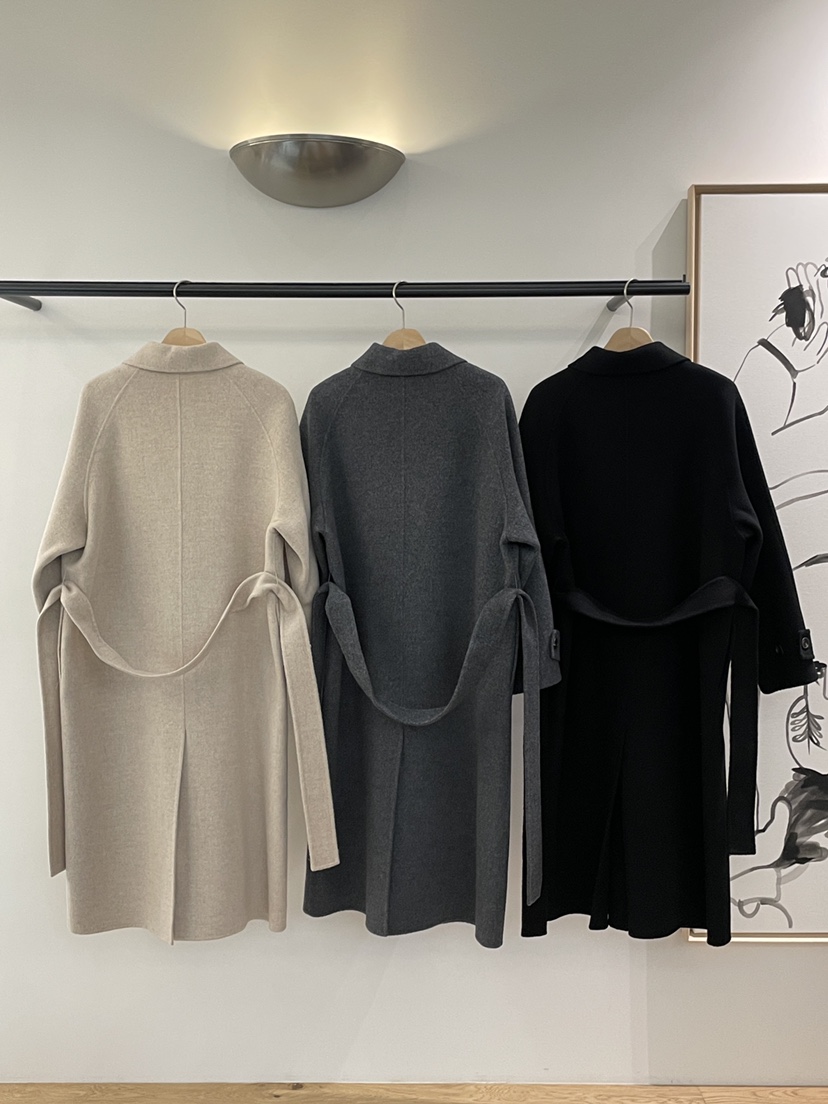 EON韓國直郵東大門代購女裝新品24秋冬中長款大衣手工制作含腰帶JANIE中長款大衣