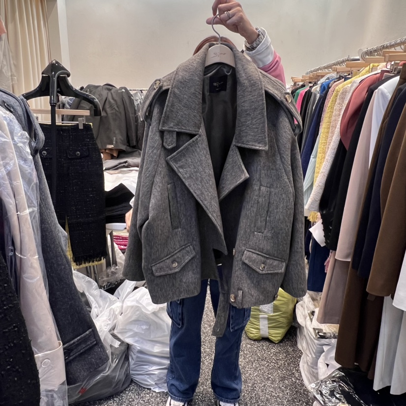 RIJINA韓國直郵東大門實拍女裝新品真品休閑職業熱賣短款大衣RIJINA短款大衣